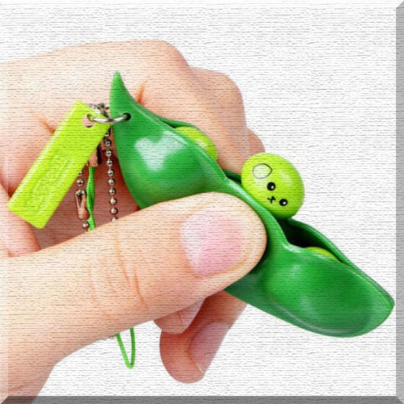 squeeze a bean keychain